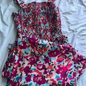 Floral Pink and Red Jumpsuit. Popular